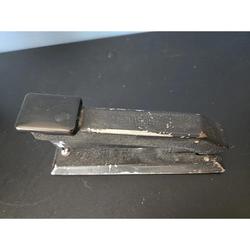 Vintage Retro 1940s Bostitch Heavy‎ Duty Steel Stapler Black Crackle
